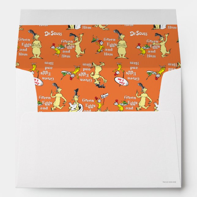 Dr. Seuss Green Eggs and Ham Character Pattern Envelope (Back (Bottom))