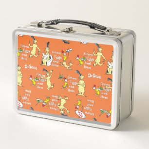 Dr. Seuss Green Eggs and Ham Character Pattern Metal Lunch Box