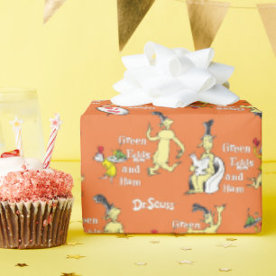 Dr. Seuss Green Eggs and Ham Character Pattern Wrapping Paper