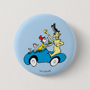Dr. Seuss Green Eggs and Ham Characters in Car 6 Cm Round Badge