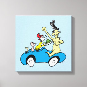 Dr. Seuss Green Eggs and Ham Characters in Car Canvas Print