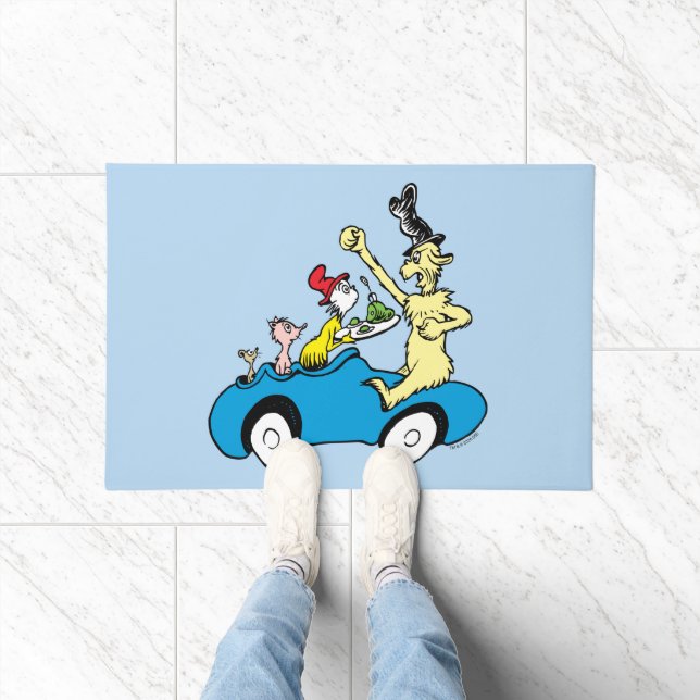 Dr. Seuss Green Eggs and Ham Characters in Car Doormat (Indoor)