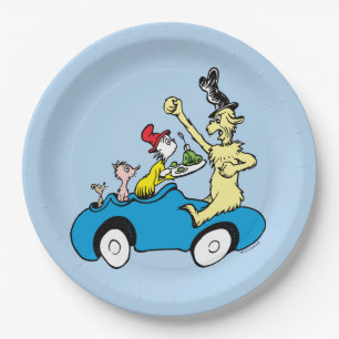 Dr. Seuss Green Eggs and Ham Characters in Car Paper Plate