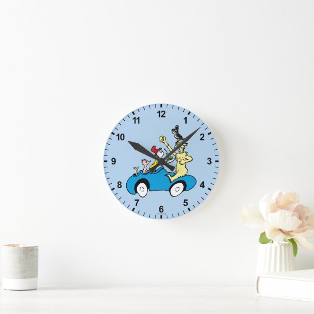 Dr. Seuss Green Eggs and Ham Characters in Car Round Clock (Home)