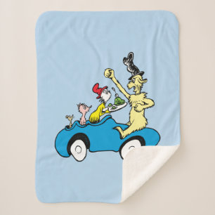 Dr. Seuss Green Eggs and Ham Characters in Car Sherpa Blanket