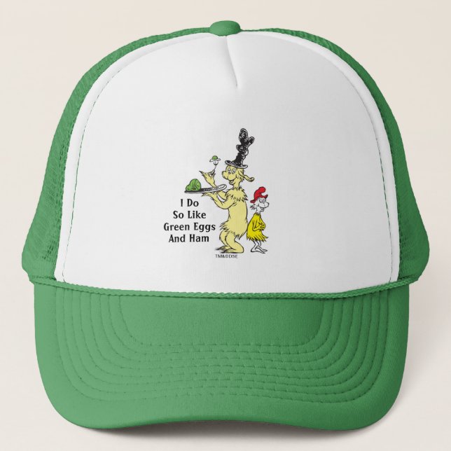 Dr. Seuss | Green Eggs and Ham | Friend & Sam-I-Am Trucker Hat (Front)
