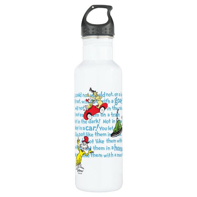 Dr. Seuss | Green Eggs And Ham Storybook Pattern 710 Ml Water Bottle (Front)