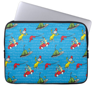 Dr. Seuss   Green Eggs And Ham Storybook Pattern Laptop Sleeve