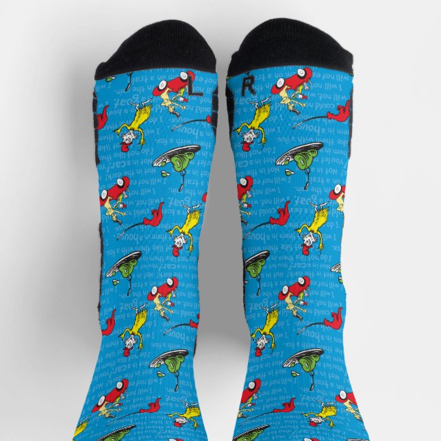 Dr. Seuss | Green Eggs And Ham Storybook Pattern Socks (Top)