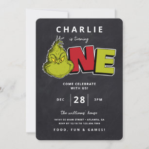 Dr. Seuss Grinch 1st Birthday - Chalkboard