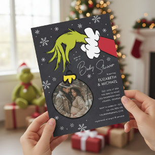 Dr. Seuss   Grinch Chalkboard Baby Shower Invitation