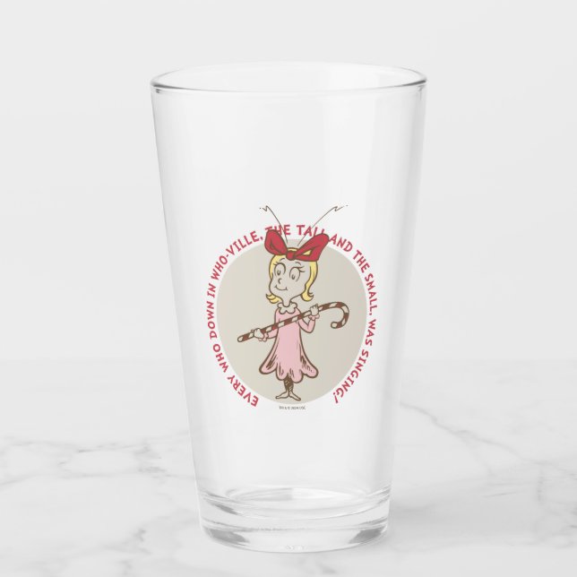 Dr. Seuss | Grinch | Cindy-Lou Who - Cute Quote Glass (Front)