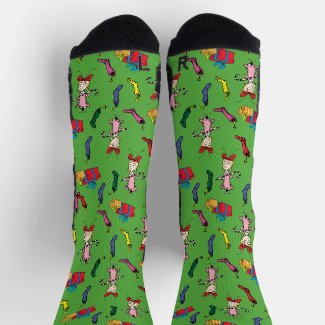 Dr. Seuss | Grinch | Cindy-Lou Who Pattern Socks (Top)