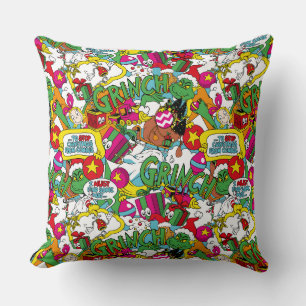 Dr. Seuss Grinch Colourful Pattern Cushion