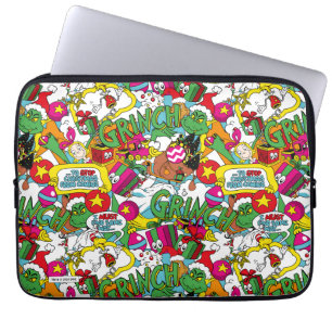 Dr. Seuss   Grinch Colourful Pattern Laptop Sleeve