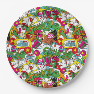 Dr. Seuss   Grinch Colourful Pattern Paper Plate