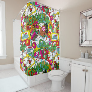 Dr. Seuss Grinch Colourful Pattern Shower Curtain