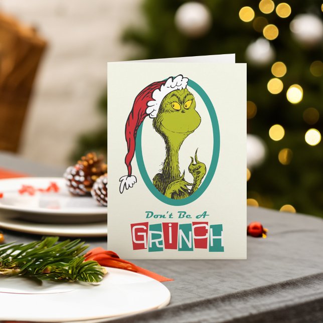Dr. Seuss | Grinch Holiday Card (Card on table)