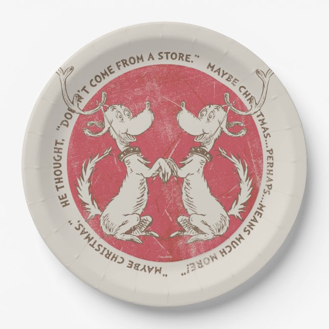 Dr. Seuss | Grinch | Max - Christmas Quote Paper Plate (Front)