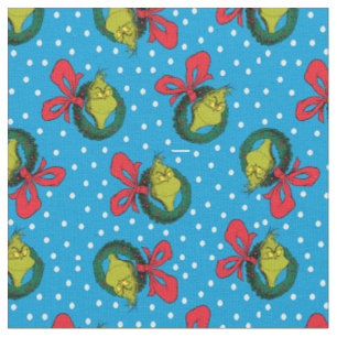 Dr. Seuss Grinch Merry Grinchmas Pattern Fabric