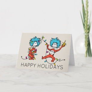 Dr. Seuss Grinch Thing One Thing TwDancing Holiday Card