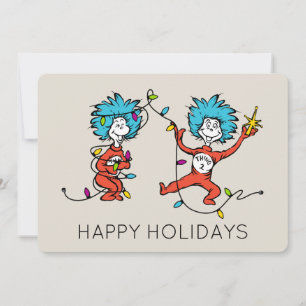 Dr. Seuss Grinch Thing One Thing TwDancing Holiday Card