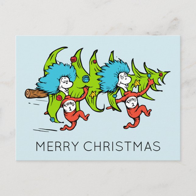 Dr. Seuss | Grinch | Thing One Thing Two Christmas Holiday Postcard (Front)