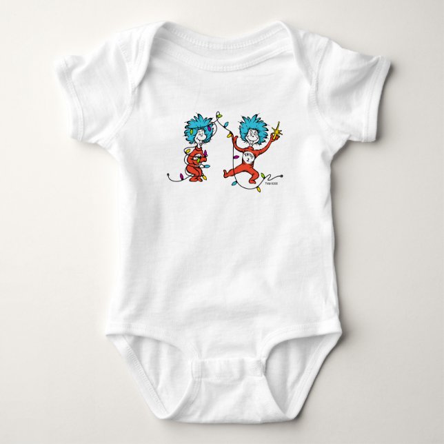 Dr. Seuss | Grinch | Thing One & Thing Two Dancing Baby Bodysuit (Front)