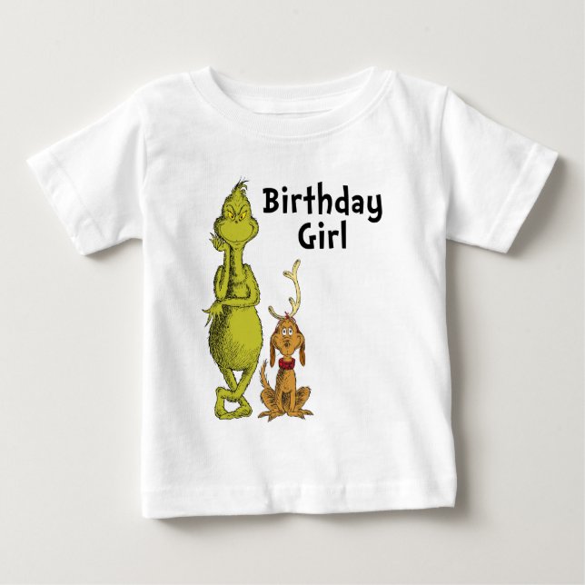 Dr. Seuss | Grinch Winter Birthday Girl Baby T-Shirt (Front)