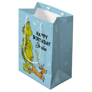 Dr. Seuss   Grinch Winter Birthday Medium Gift Bag