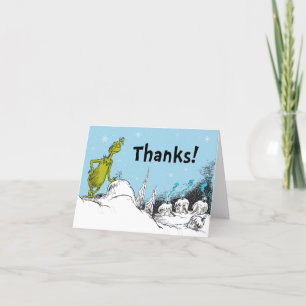 Dr. Seuss Grinch Winter Birthday Thank You Card