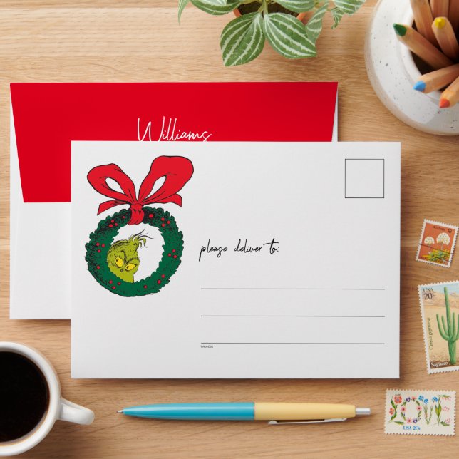 Dr. Seuss | Grinch Wreath Envelope (Desk)