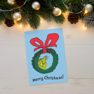 Dr. Seuss Grinch Wreath Holiday Card