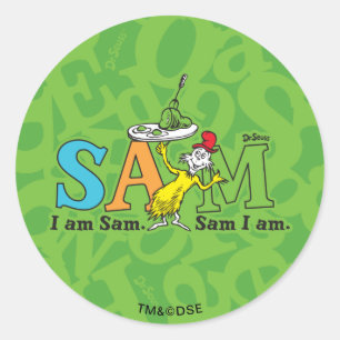 Dr. Seuss   I Am Sam. Sam I Am. Classic Round Sticker