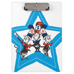 Dr. Seuss   Little Cats USA Hats Graphic Clipboard