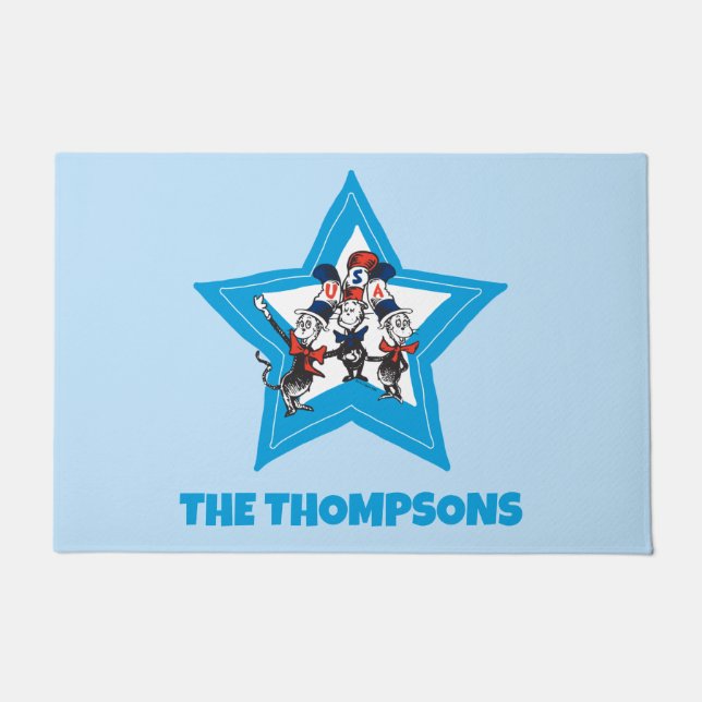 Dr. Seuss | Little Cats USA Hats Graphic Doormat (Front)
