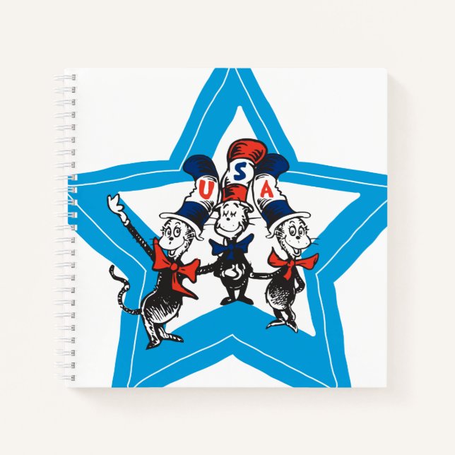Dr. Seuss | Little Cats USA Hats Graphic Notebook (Front)