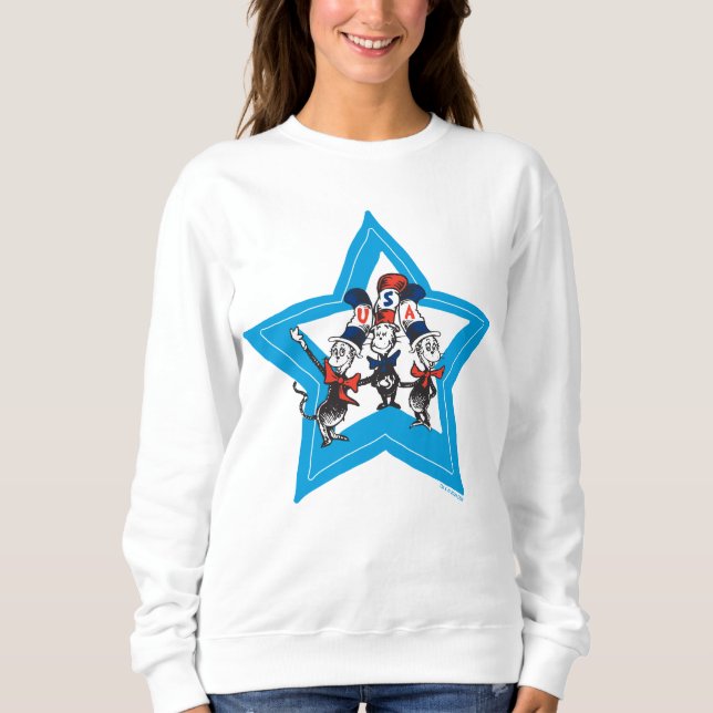 Dr. Seuss | Little Cats USA Hats Graphic Sweatshirt (Front)