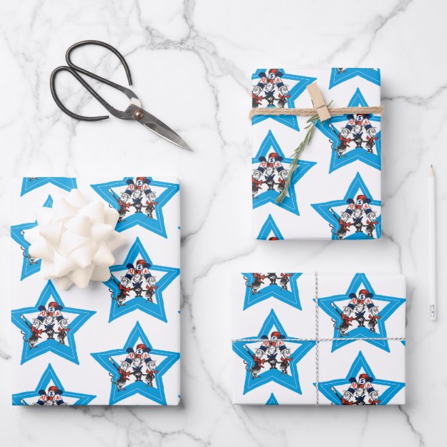 Dr. Seuss | Little Cats USA Hats Graphic Wrapping Paper Sheet (Front)