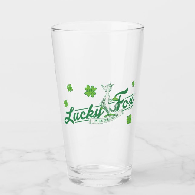 Dr. Seuss | Lucky Fox In His Irish Socks Glass (Front)