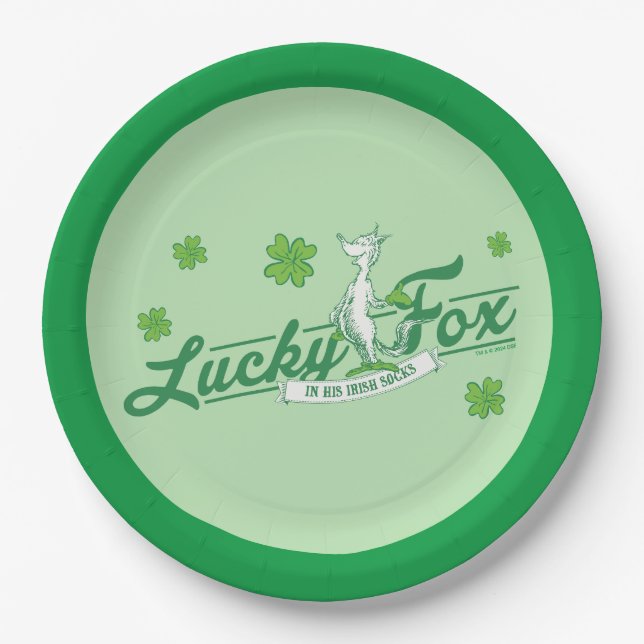 Dr. Seuss | Lucky Fox In His Irish Socks Paper Plate (Front)