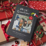 Dr. Seuss | Merry Grinchmas Family Christmas Card<br><div class="desc">Celebrate the Holidays with Grinch this year! This rustic chalkboard design features the text "Merry Grinchmas" and the iconic Grinch hand. Personalize by adding your favorite family photo and names.</div>