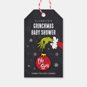 Dr. Seuss   Oh Boy Grinch Baby Shower Gift Tags