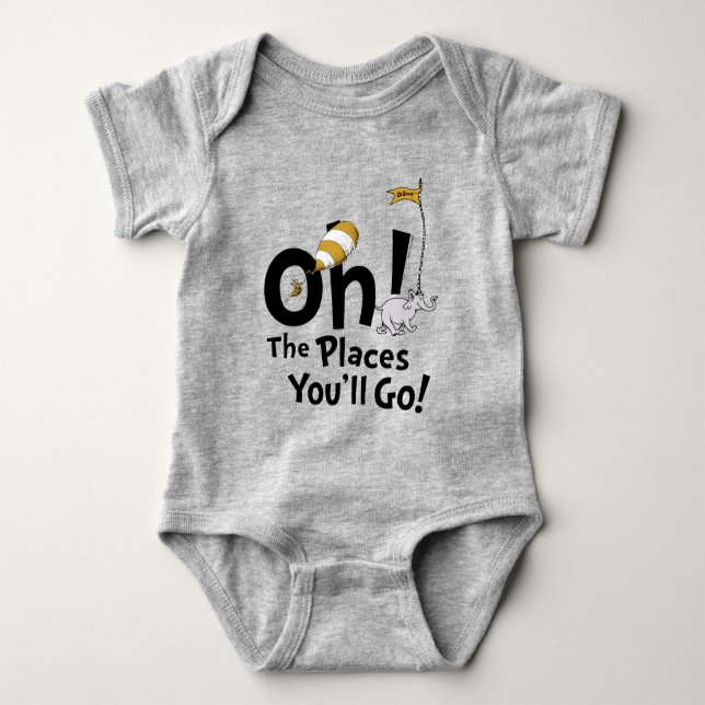 Dr. Seuss | Oh, The Places You'll Go! Retro Baby Bodysuit (Front)