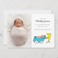Dr. Seuss | One Fish - Boy Birth Announcement
