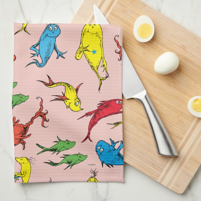 Dr. Seuss | One Fish Two Fish Pattern Tea Towel (Quarter Fold)