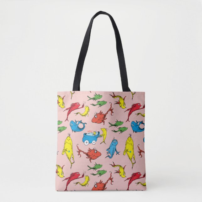 Dr. Seuss | One Fish Two Fish Pattern Tote Bag (Front)