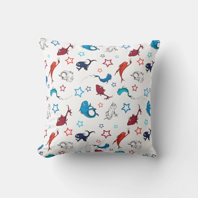 Dr. Seuss | One Fish Two Fish Star Pattern Cushion (Front)