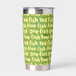Dr. Seuss One Fish Two Fish Typography Pattern Insulated Tumbler
