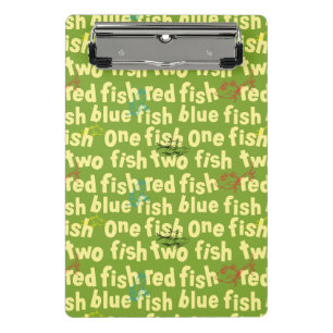 Dr. Seuss One Fish Two Fish Typography Pattern Mini Clipboard